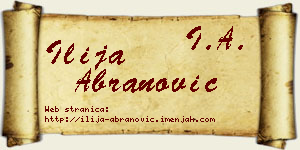 Ilija Abranović vizit kartica